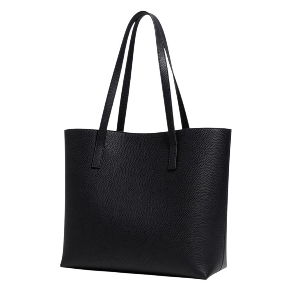 MARK & GRAHAM Genuine Leather Tote In Dark Navy